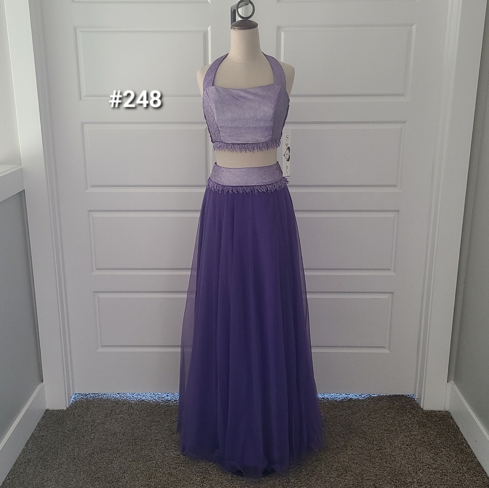 Purple 2 Piece Formal Dress
